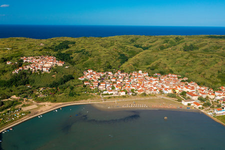 Aerial view of the Susak Island, the Adriatic Sea in Croatiaのeditorial素材