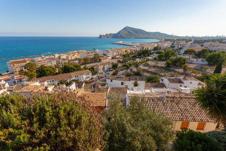 The historical street in Altea, Spainのeditorial素材