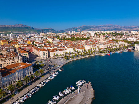 Aerial view of Split City, Croatiaのeditorial素材