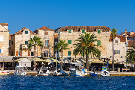 Supetar town on Brac Island, Croatiaのeditorial素材