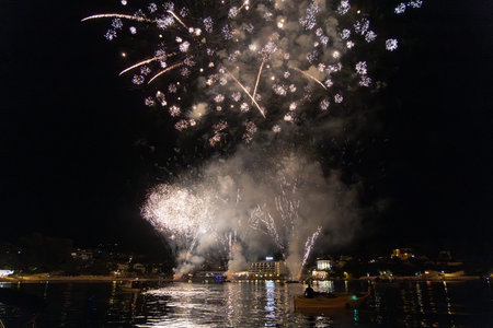 Fireworks over Rab Town, Croatia