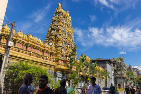 Sri Kailawasanathan Swami Devasthanam Kovil, historic Hindu temple in Colombo, Sri Lankaのeditorial素材