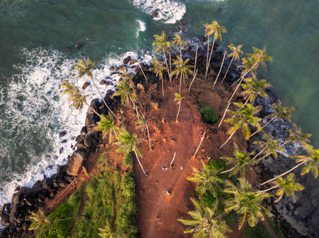 Aerial view of Coconut Tree Hill in Mirissa, Sri Lankaのeditorial素材