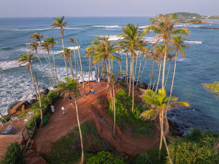 Aerial view of Coconut Tree Hill in Mirissa, Sri Lankaのeditorial素材