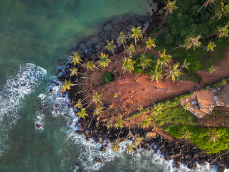 Aerial view of Coconut Tree Hill in Mirissa, Sri Lankaのeditorial素材