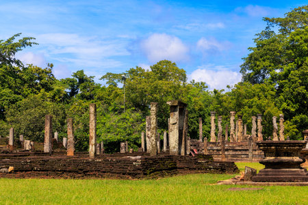 Ancient Ruins of Polonnaruwa, Sri Lanka â Historic Stone Buildings of the Medieval Capitalのeditorial素材