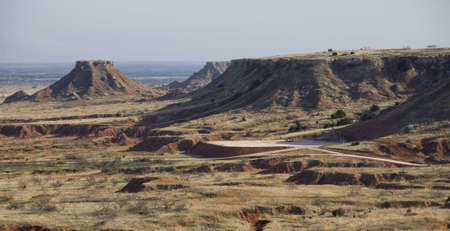 buttes in a remote region of northwest Oklahomaの写真素材