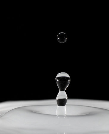 a single drop of water meeting a column