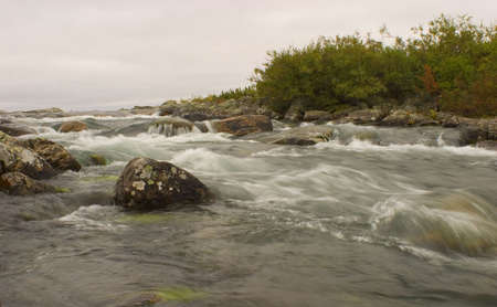 remote river in the middle of Quebec's muskegの写真素材