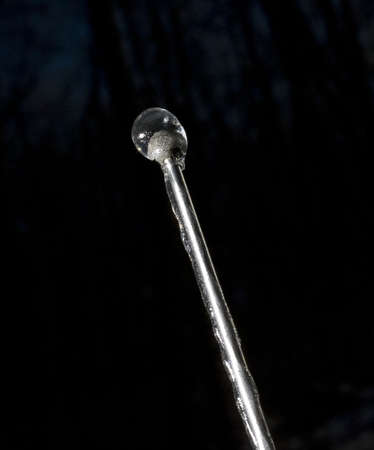 car radiio antenna that has been covered in iceの写真素材