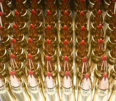 Loaded cartridges with backlighting and polymer tipped bulletsの写真素材