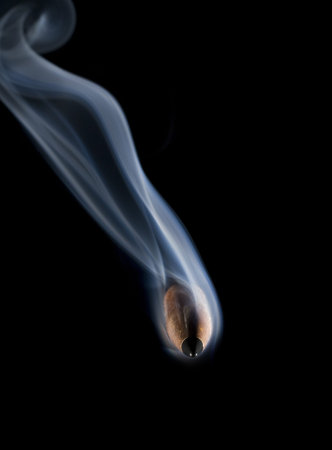 Bullet that appears to be making a curve from its smoke