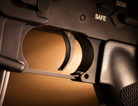 Trigger and triggerguard on a modern sporting rifle