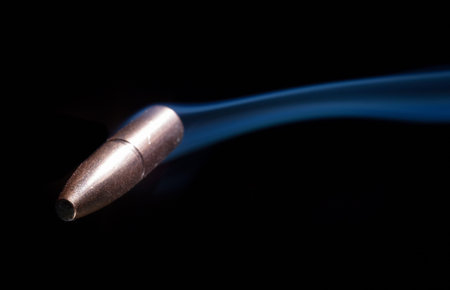 Bullet that has encountered wind and changed direction