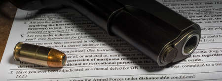 Line on the gun purchase background check that asks about mental healthの写真素材