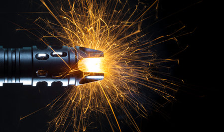 Sparks flying out of a muzzle brake over gun rights during the election