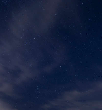Stars and thin clouds over Lake Tillery in North Carolinaの写真素材