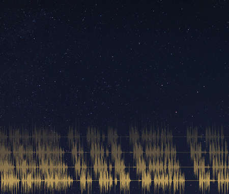 3D rendering of a repeating radio signal coming from spaceの写真素材