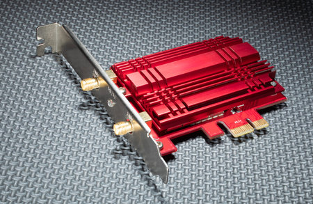 Computer card for wireless connection to a network our router with PCI connection closest to the...