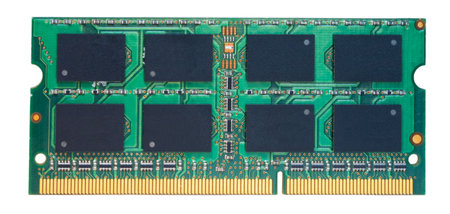 Ram card that when added to a computer can increase performance and amount of memory instantly available to the CPU isolated on a white background..の写真素材