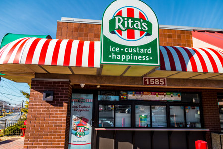 Lancaster, PA, USA - February 19, 2017:  Rita's Italian Ice is a chain with over 600 locations,...