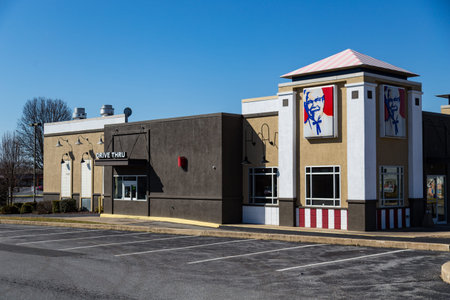 Lancaster, PA, USA - February 27, 2018: A KFC Restaurant, previously known as Kentucky Fried...