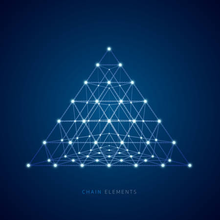 Block chain technology triangle concept that is the crypto revolution or initial coin offering.のイラスト素材