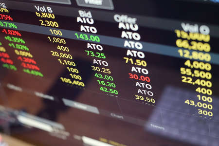Thailand Stock Exchange, Streaming Trade Screen.の写真素材
