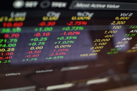 Thailand Stock Exchange, Streaming Trade Screen.の写真素材