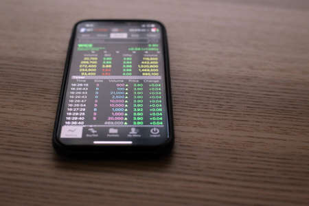 Thailand Stock Exchange, Streaming Trade Screen.の写真素材