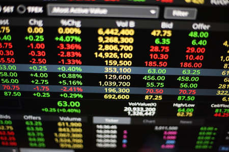 Thailand Stock Exchange, Streaming Trade Screen.の写真素材