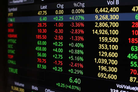 Thailand Stock Exchange, Streaming Trade Screen.の写真素材