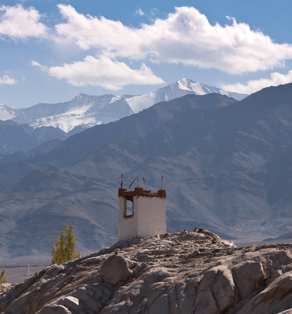 Buddhist building in Himalayas, Ladakh, India.の写真素材