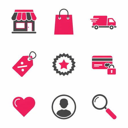 Shopping icons set. Vector illustration for web sites and user interfaceのイラスト素材