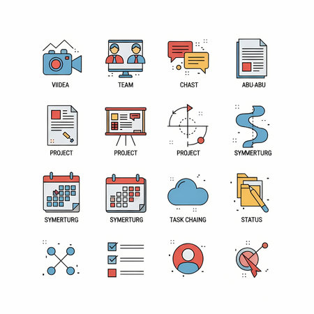 Set of vector line icons and pictograms for business, finance, management, planning, web design, mobile apps.のイラスト素材