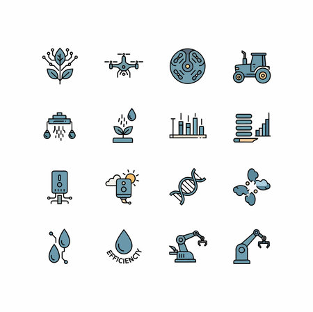 Set of flat line icons for water and agriculture. Vector illustration.のイラスト素材