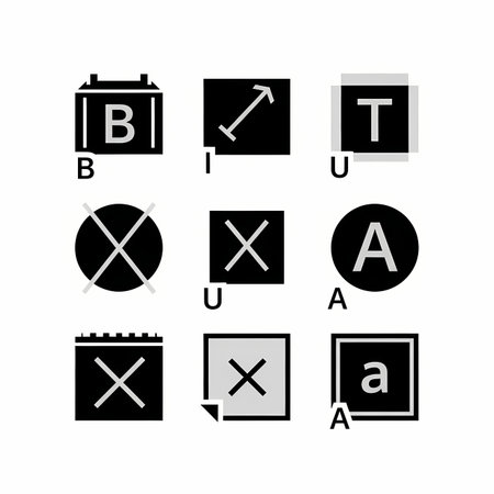 Alphabet icons set. Black on white background. Vector illustration.のイラスト素材