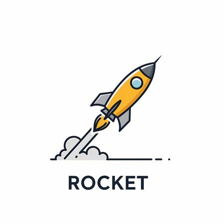 Rocket icon. Flat vector illustration on white background. Rocket icon.のイラスト素材