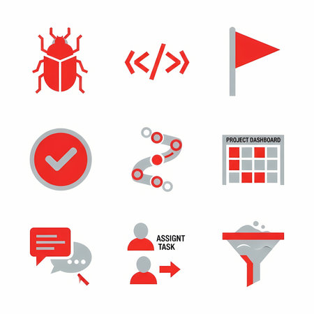 Set of flat icons on the theme of data analysis. Vector illustrationのイラスト素材