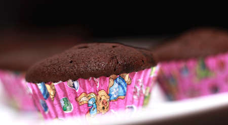 Muffins In Pink Forms For Baking .の写真素材