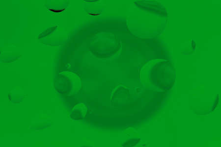 Abstract Background with Oil Drops on Greenの写真素材