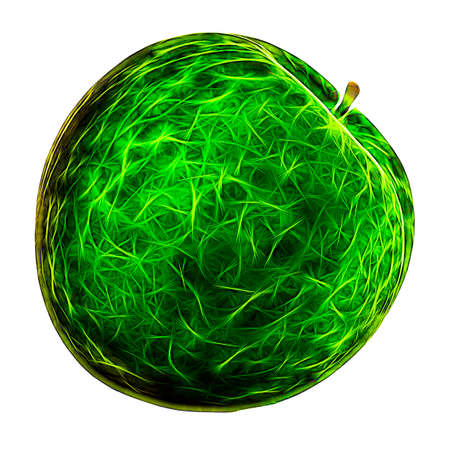 Abstract Green Apple on white Backgroundの写真素材