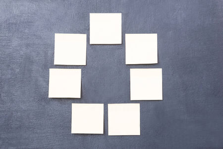 Variation circle. Picture of group of reminder notes forming circleの写真素材