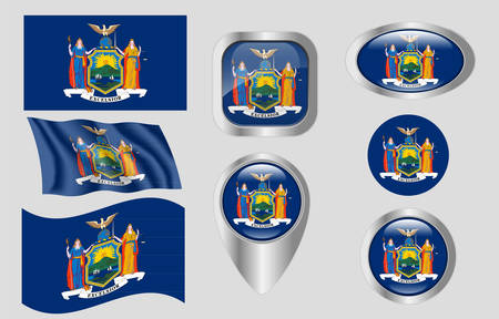 Flag of New Yorkのイラスト素材