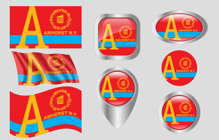 Amherst, New York flagのイラスト素材
