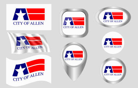 Allen, Texas flagのイラスト素材