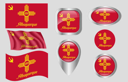 Albuquerque, New Mexico flagのイラスト素材