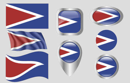 Cabo Rojo, Puerto Rico flagのイラスト素材