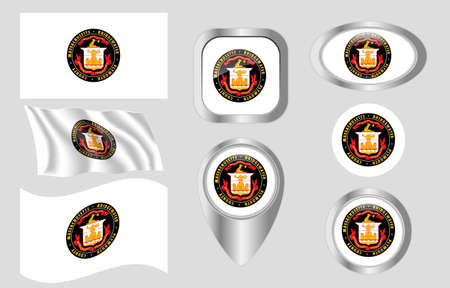 Bridgewater, Massachusetts flagのイラスト素材