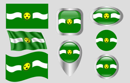Camuy, Puerto Rico flagのイラスト素材